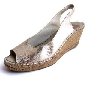 Gitana Made In Spain Metallic Espadrille Sandal